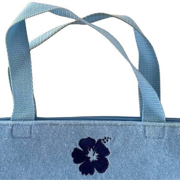 Blue Beachy Terry Cloth Tote Bag - Picture 4 of 4
